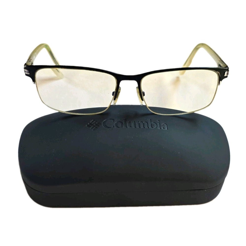 Columbia C3015 Semi-Rimless Eyeglasses (59-16-150) Satin Black & Case
